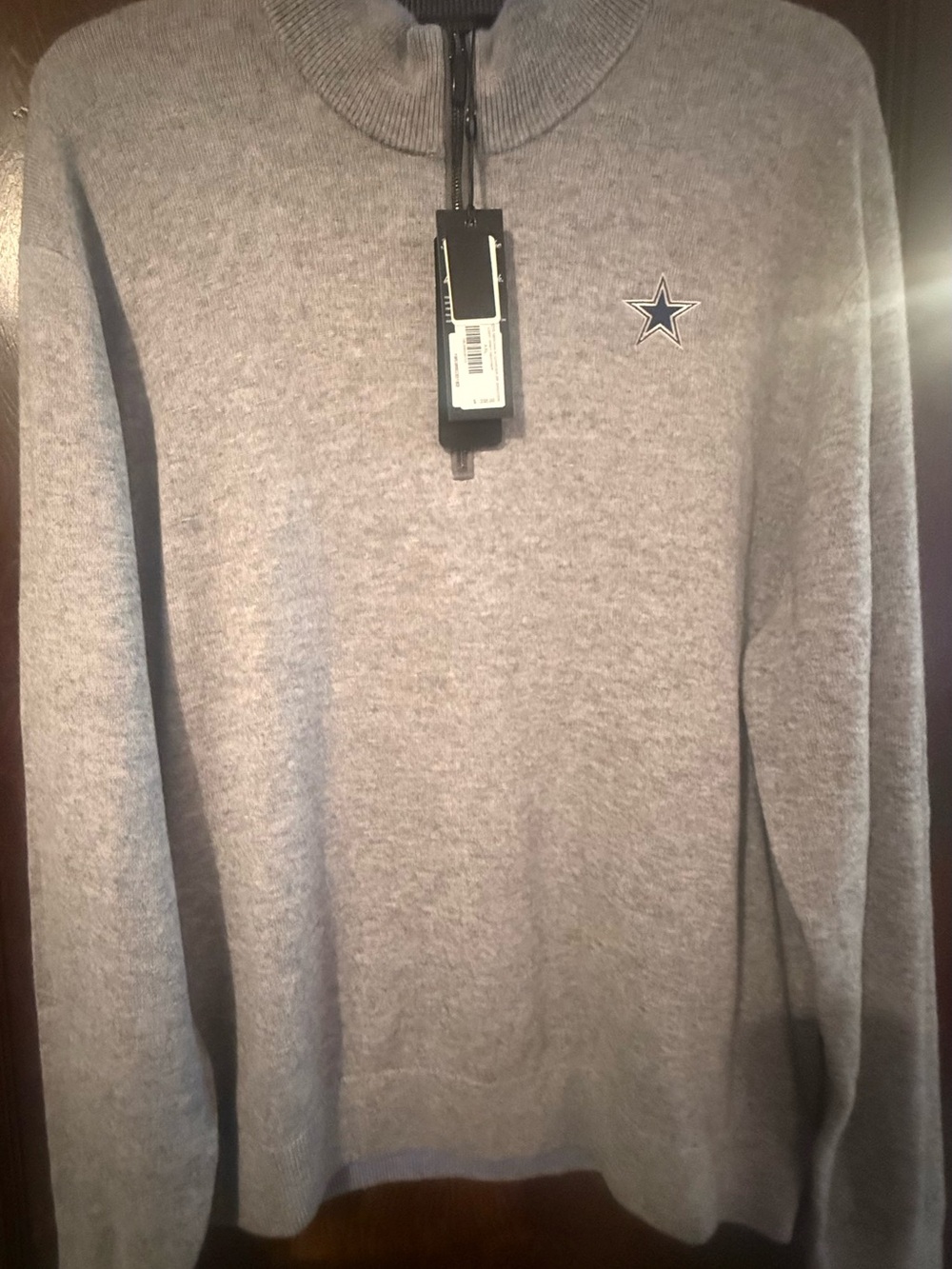 NFL Cowboys Gray Quarter-Zip Sweater